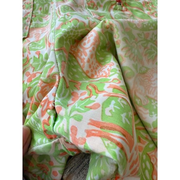 Vintage 60s 70s The Lilly Lilly Pulitzer Flare Leg Pants Green Tiger Owl Print - Picture 12 of 13